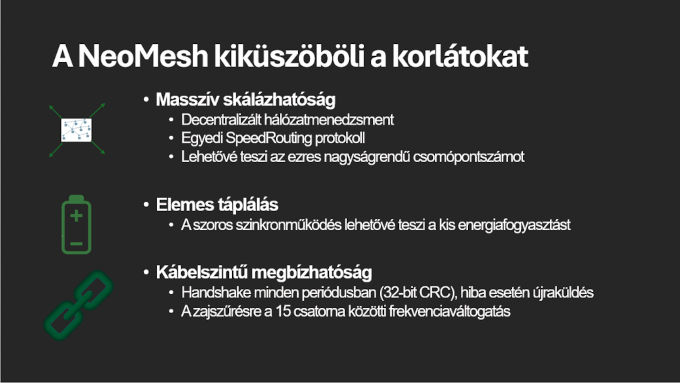 4. ábra A NeoMesh Networking Protocol garantálja a megbízható adatátvitelt